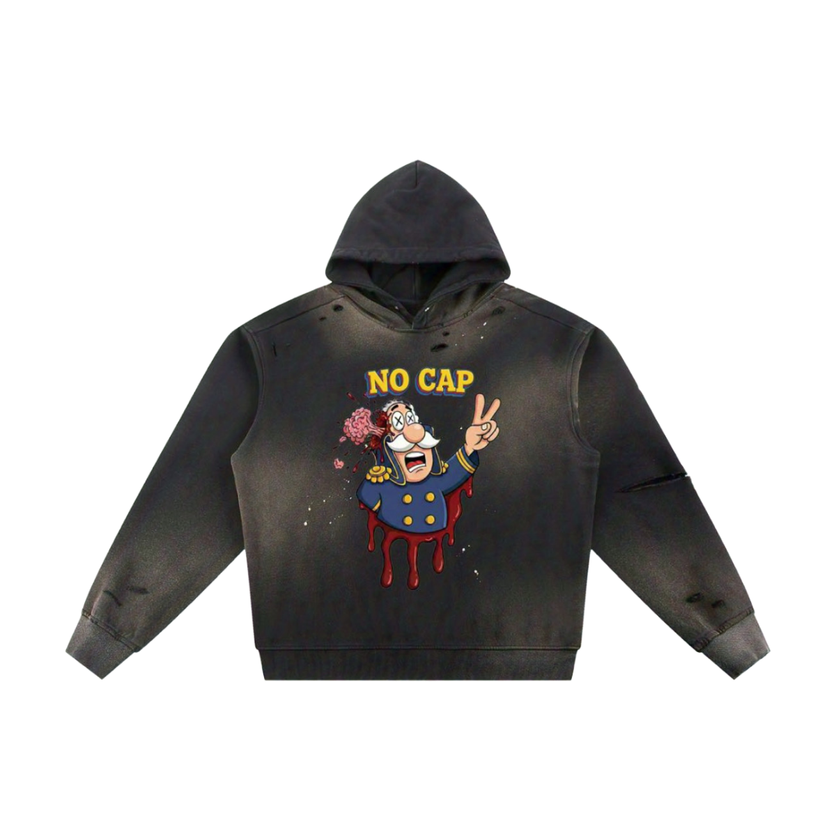 NO CAP WASHED HOODIE